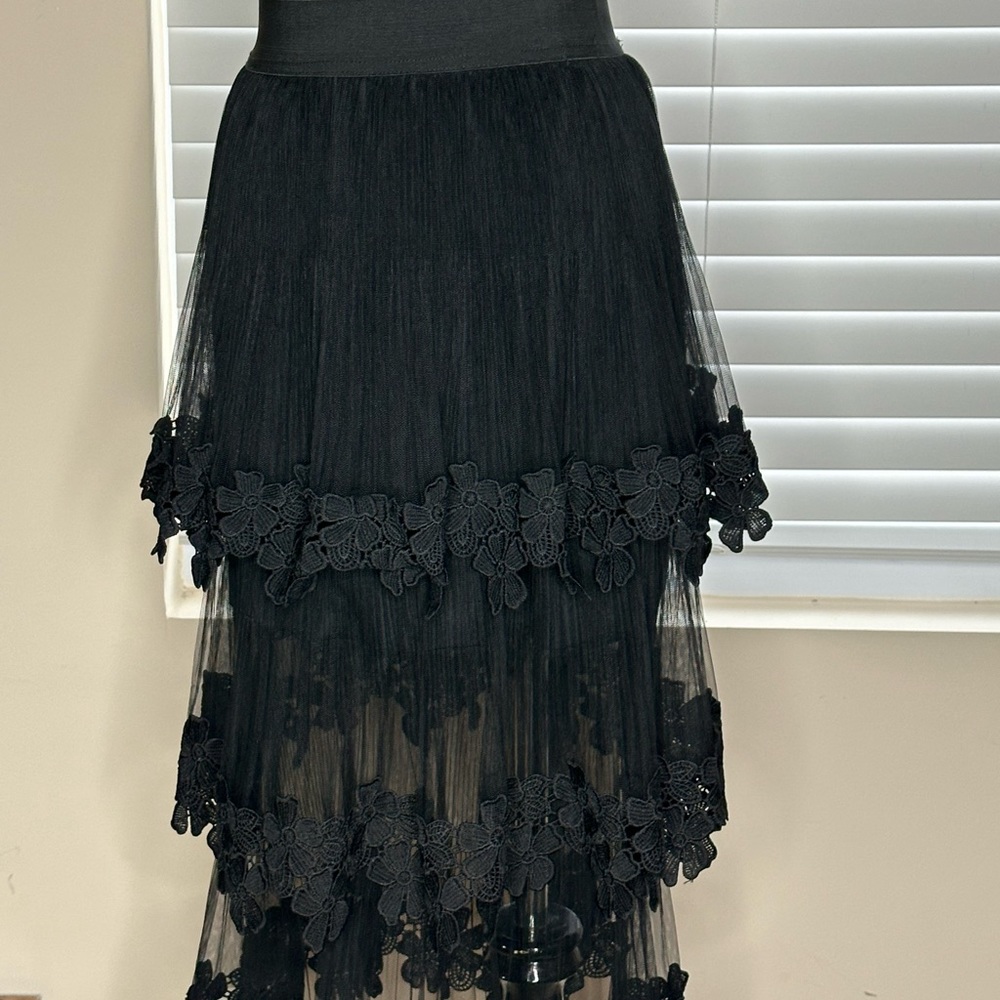Black Tiered Skirt